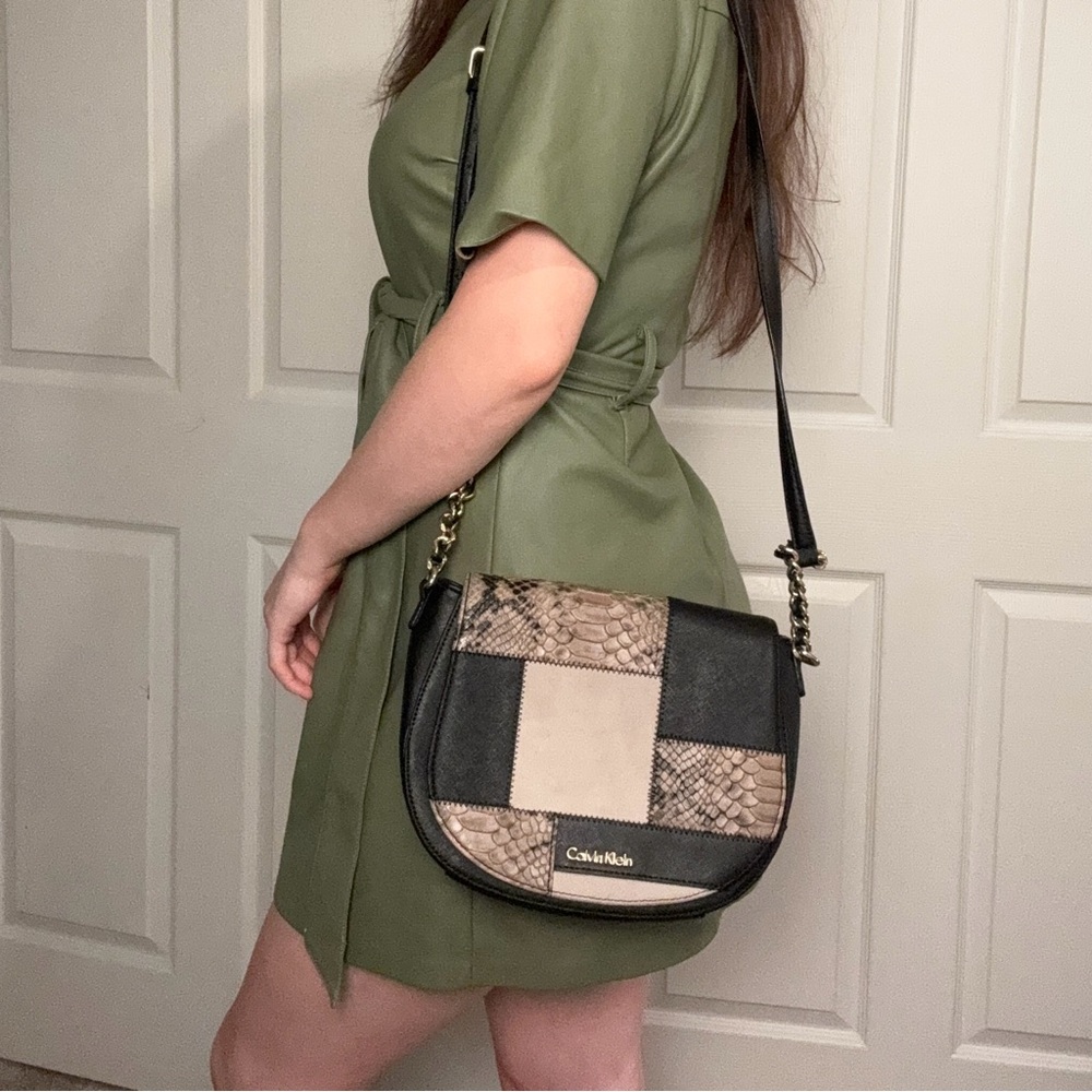 Calvin Klein - Snake Print Patchwork Crossbody Bag - image 3